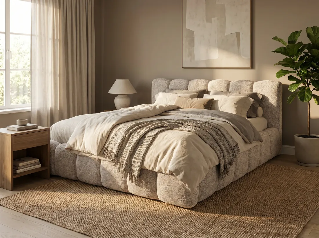 The Dreemex Chamber fixed bed in a bedroom