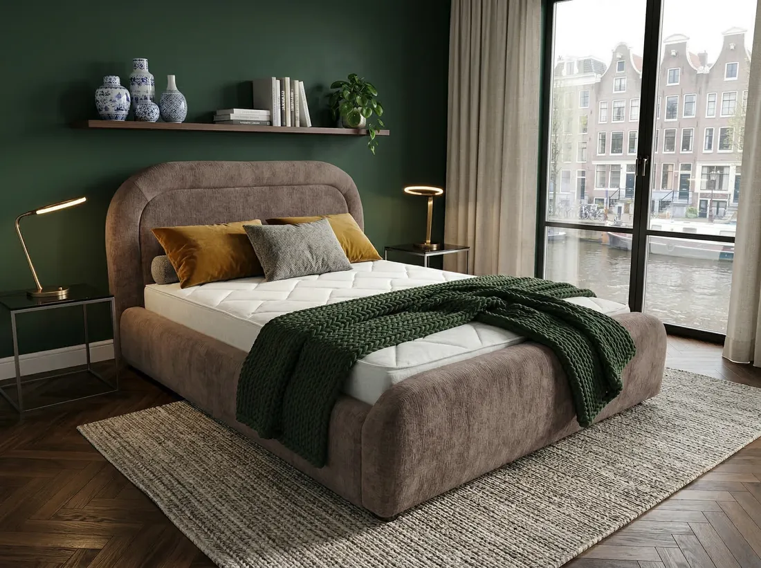 The Dreemex Salon 2 fixed bed in a calm bedroom